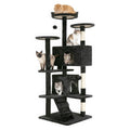 FDW | 54" Cat Tree Tower | Dark Gray | Multi-Level Indoor Activity Center with Sisal Scratching Posts, Condos, Plush Perches, Hanging Cat Toys | Sturdy, Easy to Assemble | for Kittens & Adult Cats