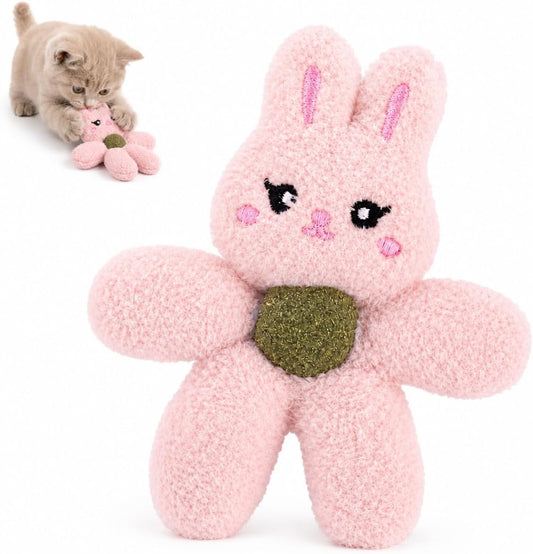 Plush Catnip Toys for Indoor Cats, Interactive Kitten Chew Toys for Teething & Dental Care, Durable Nylon Animal Shape K