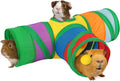Rypet Guinea Pig Tunnel Hideout 3-Way Collapsible Small Pet Tubes, Rainbow