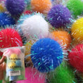 Shizhoo 30 Pieces 1.2 inches Sparkle Pom Pom Balls for Cat - Interactive Glitter Balls, Multicolor, Best as Kitten Play Toys