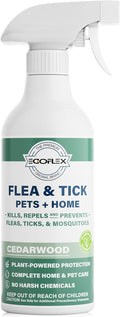 Flea Spray for Home & Pets Plant-Based Repellent with Cedarwood Scent 16 Oz