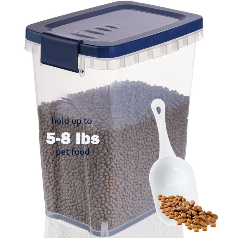 EIwichen Dog and Cat Food Storage Container with Scoop - 5-10 Lbs Pet Food Container with Airtight Lid, Dry Food Bin BPA Free, Kibble Container, for Pet, Cat, Dog, Bird Seed, e