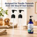 Replacement Pump For Nordic Naturals Pet Fish Oil 16oz/473ml, 2Pcs