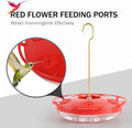 eWonLife Hummingbird Feeders for Outdoors, 2 Pack 16 oz Leak-Proof Dish-Style Humming Bird Feeder with Built-in Ant Moat, 5 Bee Proof Feeding Ports, Easy Clean, BPA Free Plastic, Hanging Garden Decor