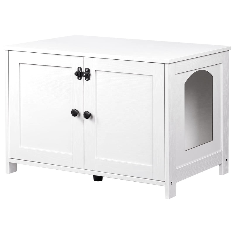 HOOBRO Litter Box Enclosure, Cat Litter Box Furniture with Removable Divider, Large Hidden Litter Box Furniture, Wooden Cat House, End Side Table, 31