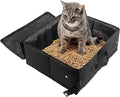 Portable Cat Travel Litter Box with Zipped Lid, Foldable Travel Litter Box, No Leakage, No Smell, Waterproof, Easy to Ca