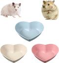 3 Pcs Guinea Pig Food Bowl Heart Hamster Food Water Bowl Plate Plastic Anti-Turning Water Dish Gerbil Drinking Bowls for