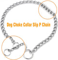Metal Chain Collar, Martingale Training Collar for Medium Dogs 18-inch