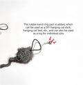 Caticalife Real Rabbit Fur Mouse Cat Toy - 5 Pack with Crinkle Sound, Rattle & Rope, Extra-Wide Durable Tail, Interactive Hunting Toys for Indoor Cats (No Catnip)