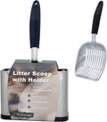Vitisyao Full Metal Cat Litter Scoop with Holder, Stainless Steel Cat Litter Scooper Holder, Aluminum Kitty Scoop Captures All Clumps, Heavy Duty Kitty Metal Scooper with Non-Slip Handle