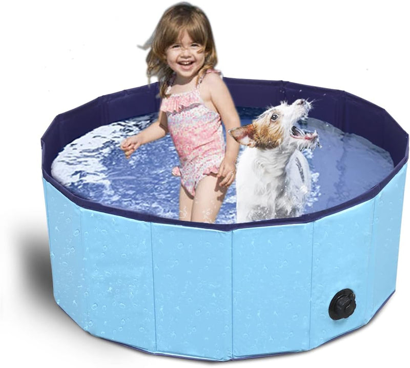 Dog Pool Foldable pet Pool Dog Swimming Pool pet Swimming Pool PVC Non-Slip for All Kinds of Pets 40-12in