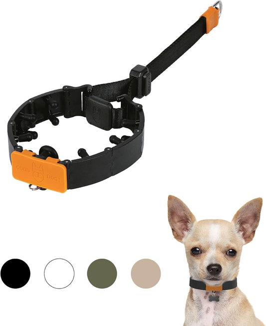SVD.PET Dog Prong Collar for No-Pull Training, Quick-Release Buckle Adjustable Pinch Collar for Small Dogs (Black, Small
