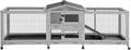 Aivituvin Rabbit Hutch 93.7" Large Rabbit Cage Indoor Outdoor Guinea Pig Cage Chicken Coop on Wheels Bunny Cage with 4 D
