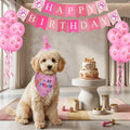 Dog Birthday Party Supplies,Dog Birthday Bandana Set, Numbers,Flag,Balloon