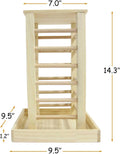 kathson Wooden Hay Feeder Rabbit Less Waste Food Feeding Rack Standing Pet-self Feeding Hay Manager Grass Holder Small A
