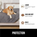 GORILLA GRIP® Waterproof Dog Blanket, Leakproof Couch Cover for Dogs, Silicone Grip Backing, Protects Sofa, Sectional, Bed, Crate, Car & RV, Tear-Resistant Washable Senior Pet Blanket, 30x70 Charcoal