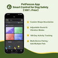 GPS Wireless Dog Collar Fence System - No Monthly Fee App Control, Custom Polygon Boundary & Remote Training, Free Phone