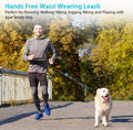 Uppetly Hands Free Dog Running Leash with Zipper Pouch, Dual Handle, Elastic Bungees Retractable Rope for Medium and Large Dogs, Waist Bag Pack Carry Phones for Walking Hiking Biking (Large, 25-120lb)
