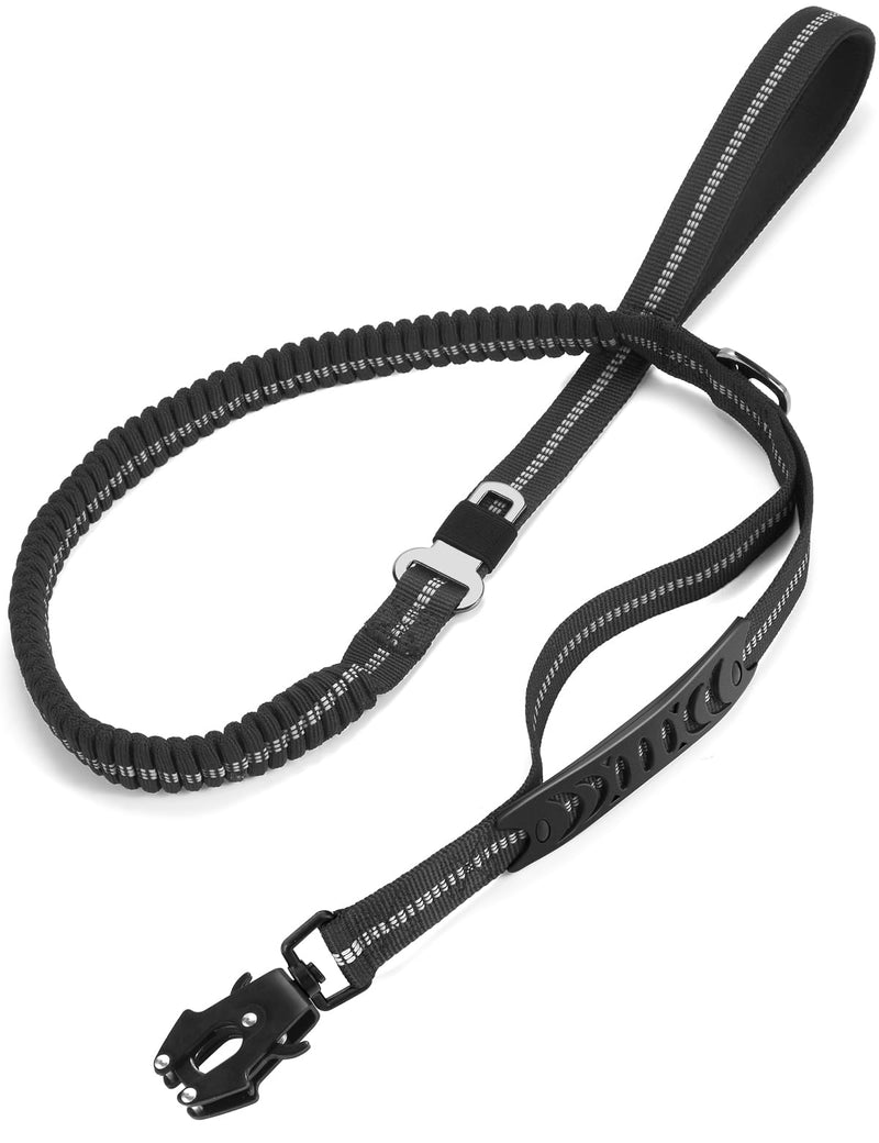 Heavy Duty Dog Leash, 4-6FT Shock Absorbing Dog Leashes with Traffic Handle and Comfortable Padded Handles, Advanced Easy Metal Clip, No Pull Reflective Leash for Medium Large Dogs that Pull (Black)