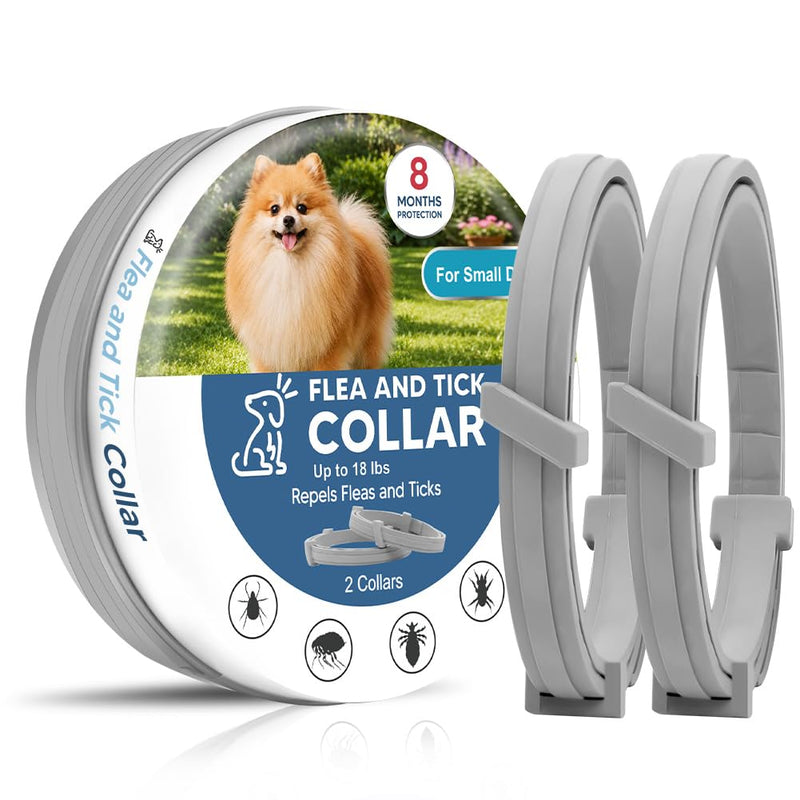 Flea and Tick Collar for Small Dogs, Flea Collar for Dogs, Tick Collar for Small Dogs, Dog Tick Collar, Dog Flea Collars, Soft & Adjustable, 8 Months Protection, Easy to Use-2P