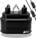MECESOR Dual Reptile Lamp Fixture with Independent Switches, UVB & Basking Bulb Holder for Glass Terrarium Habitat - Rep