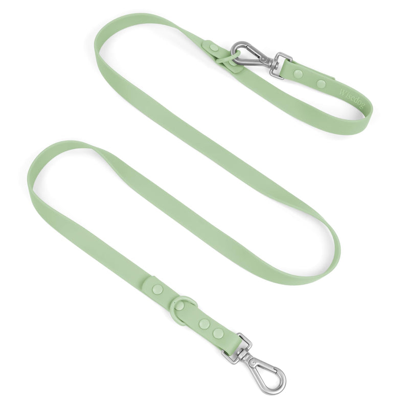 Wisedog Waterproof Dog Leash – 5ft/6ft Adjustable with 2 Metal Swivel Hooks, Easy to Clean Dog Leashes for Small, Medium, Large Breed Dogs (Sage Green,L)