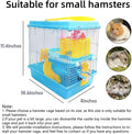 Tfwadmx 2-Tier Portable Dwarf Small Hamster Carrier Travel Cage,Blue