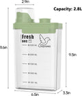 SQUSIMEI 3 Qt/2.8 L Bird Seed Storage Container with Lids Airtight Measuring Cup, Bird Seed Dispenser Pet Food Container Are Used to Store Bird Food, Chicken Feed BPA Free (2.8L, Green)