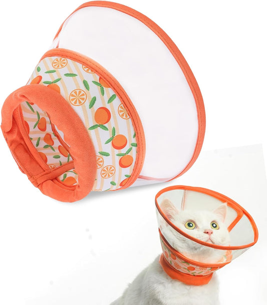 PUPTECK Cat Cone Collar Soft for Neck, Pet Recovery Collar to Stop Licking After Surgery, Adjustable Elizabethan Pet Col