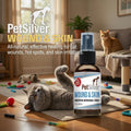 PetSilver Wound & Skin Spray for Cats - Chelated Silver, Superior to Colloidal Silver - Wound Care, Allergy & Itch Relief, Hot Spot Treatment for Cats - Natural Skin Soother - Made in USA - 2 fl oz