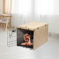 X-ZONE PET Double Door Dog Crate Cover - Polyester Pet Kennel Cover Fits 24 inches Wire Crate，Tan