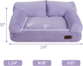 Hollypet Fluffy Dog Cat Bed Pet Couch Beds Plush Soft Warming Washable Puppy Bed for Small Medium Dogs and Large Cats, Light Purple, 24" L x 18" W x 10" Th