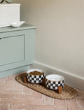 Ceramic Checkered Dog Bowls for Medium Dogs