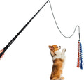 ASOCEA Dog Extendable Teaser Wand Pet Flirt Stick Pole Puppy Chasing Tail Interactive Toy for Small Medium Large Dogs Training Playing Exercise