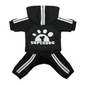 LONTEPET Dog Hoodie 4 Legs Jumpsuit for Small Dogs Puppy Clothes Dog Pullover Sweatshirt Cotton Doggie Winter Coat Cat Apparel（Small，Black）