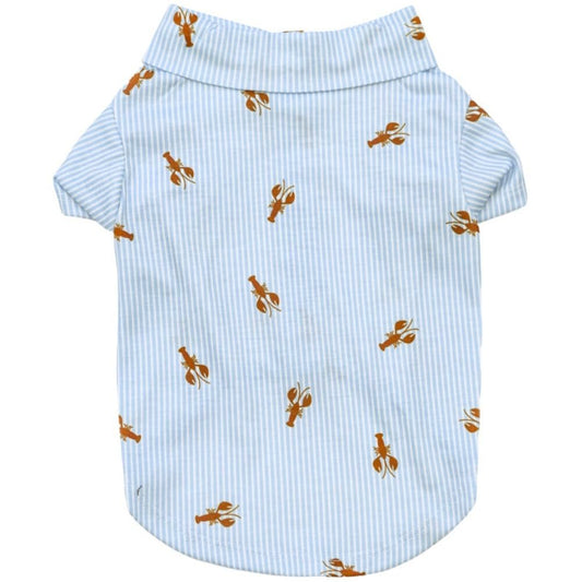 Tangpan Stipes Tropical Print Pet Dog Shirt Puppy Summer Hawaiian Beach Polo Shirts Clothes(Blue,XL)
