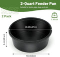 2Pcs Rubber Feed Pan, 1 Gallon Horse Feed Bucket