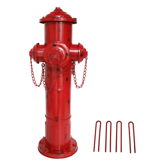 sorcifa 24" H Metal Fire Hydrant for Dogs to Pee on,Dog Fire Hydrant Pee Post,Vintage Fire Hydrant for Outdoor Garden & Yard Statue Decoration (Antique Red)