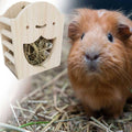 kathson Rabbit Hay Feeder Rack Wood Grass Holder Less Wasted Hay Box Food Feeding Manger Hanging Hay Dispenser for Bunny