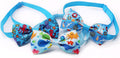 20pcs Ocean-Themed Dog Bow Ties for Small Medium Dogs Adjustable Sea Pattern Dog Bowtie Necktie for Pet Grooming