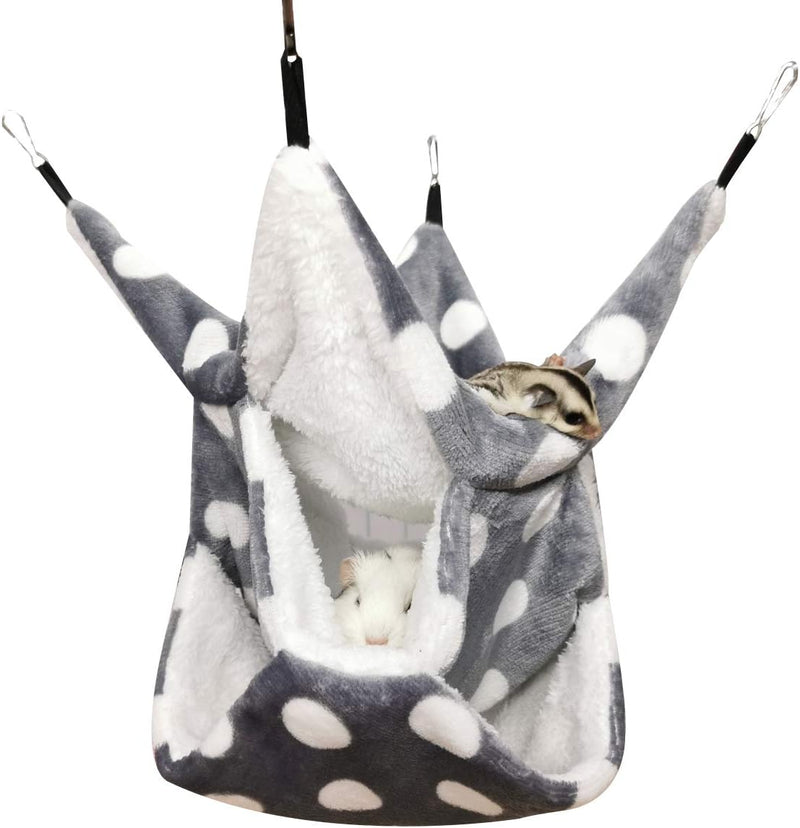 LEFTSTARER Rat Ferret Sugar Glider Cage Hammock Bedding Small Pet Cage Accessories Toy Triple-Layer Hammock Bedding for 