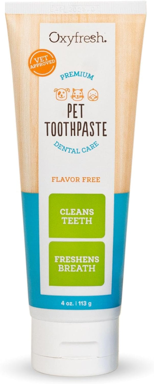 Oxyfresh Professional Cat & Dog Toothpaste, Teeth Cleaning Gel for Plaque, Tartar & Bad Breath, Vet-Approved Pet Dental Care, 4 oz