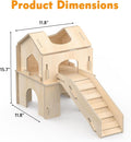 XiaZ Guinea Pig Hideout, Large Wooden Guinea Pig Castle with Stair, Detachable Double-Decker Small Animal House, Habitat