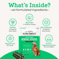 VetPro Complete Dr. Joseph's Advanced Dental Sticks with Prebiotics, 15 Sticks, Cleans Teeth, Freshens Bad Breath, and Supports Gut Health, Target Tartar and Plaque Build Up, Veterinarian Formulated
