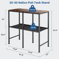 20-30 Gallon Fish Tank Stand, 31.5" L x 15.7" W x 31.4" H, Black