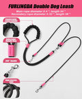 Hands Free Double Dog Leash for Two Dogs, No Tangle 360° Swivel Fit for Small and Medium Breeds, Adjustable Split Leads 