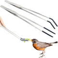 2Pcs Reptile Feeding Tong with Rubber Tip Aquarium Tweezers Stainless Steel Straight Curved Feeding Tong Long Handle Ter