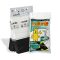 Mutt Mitt® 100 White & Black 2-Ply Dog Waste Bags on 1 Dog Waste Bag Station Header - 300% Thicker than mini roll dog waste bags - no more warm & yuck feeling
