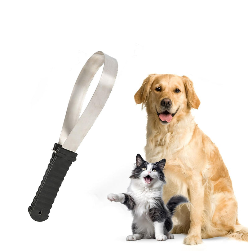 Dual-Sided Shedding Blade,Professional Stainless Steel Safety Horse Fur Scraper-Suitable for Pets Such As Horses, Cats a