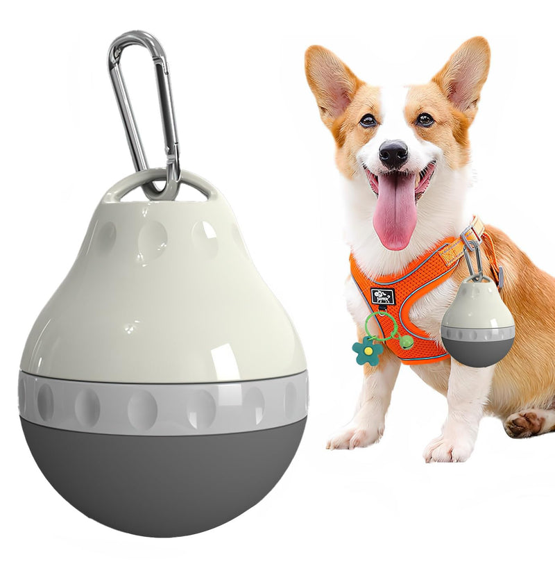 Dog Travel Water Bottle Detachable Bowl Leak Proof Portable ，Silicone Bottle Body，Collapsible and Suitable for Small Pets for Outdoor Walking, Hiking, Travel (Gray, 200ml)